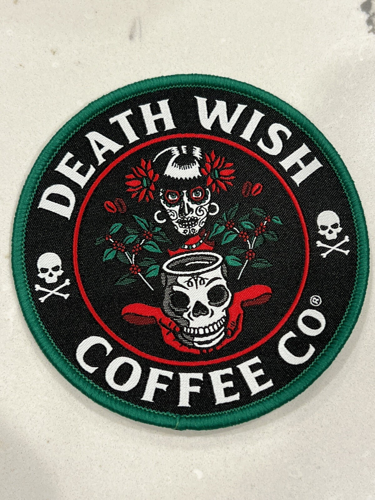 Death Wish Coffee Day Of the Dead Dias De Las Muerto Patch Round Collectible NEW