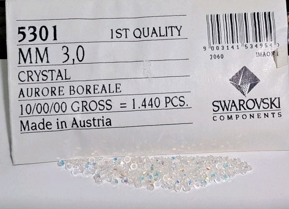 100 Pieces Swarovski 5301 Crystal Aurore Boreale