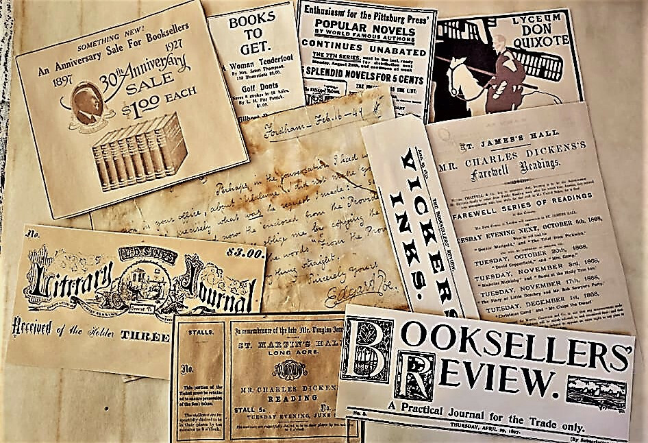 literary ephemera paper pack, junk journal supplies vintage book lovers lot