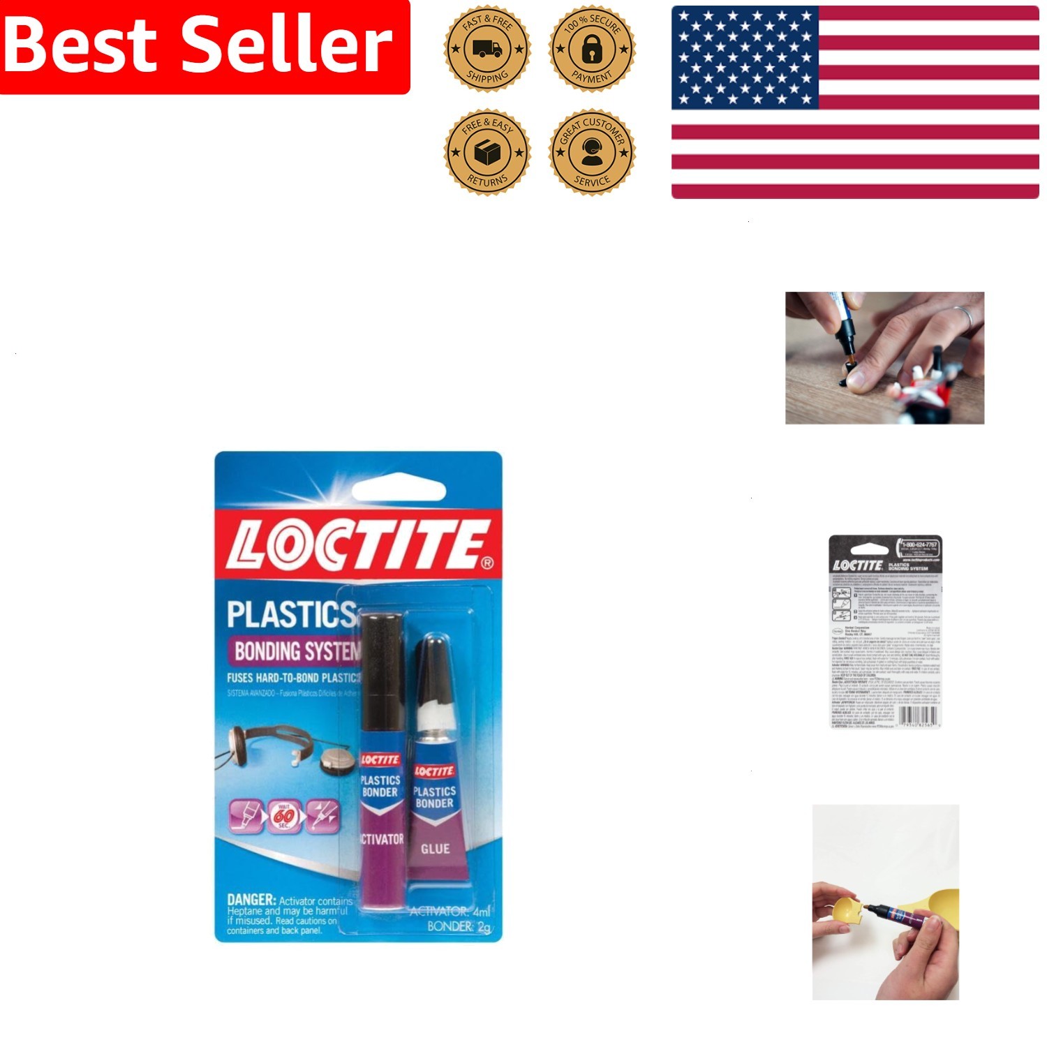 Trusted Performance Plastics Bonding System Super Glue, Clear, Strong, 1 Pack