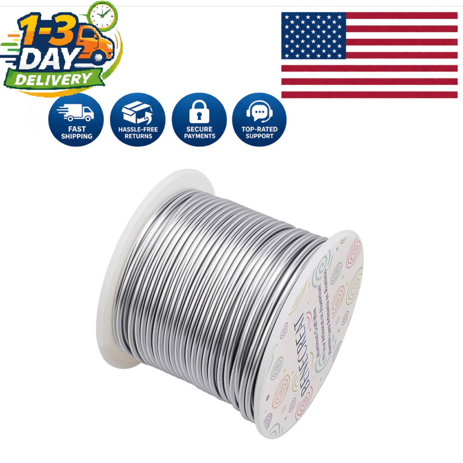 Flexible 12 Gauge Aluminum Wire – 100FT Tarnish-Free Jewelry Crafting Essentials