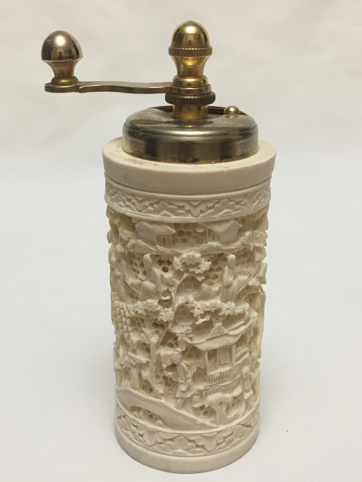 Chinese Carved Resin Pepper Grinder