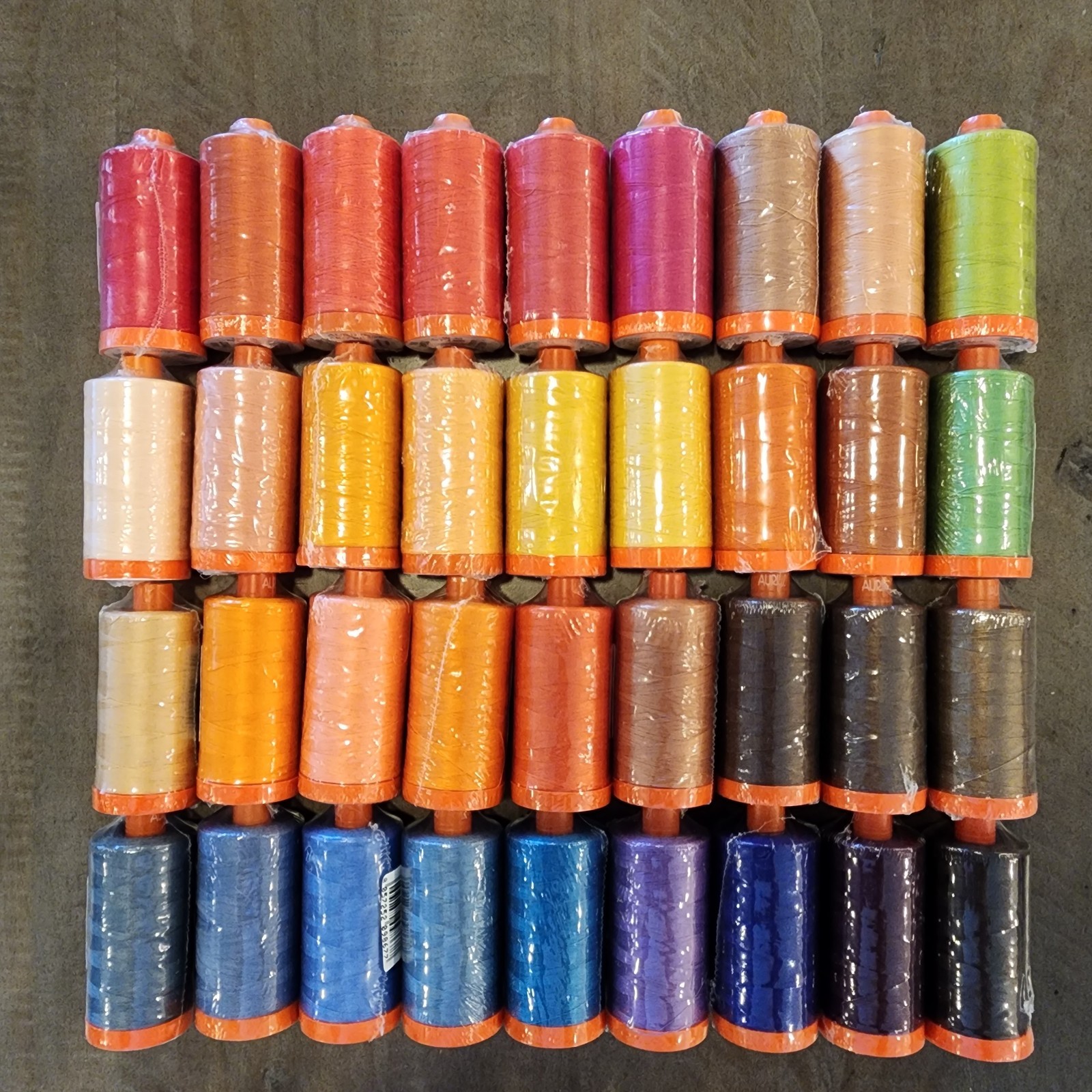 Aurifil Thread Mako Cotton 100% 50 WT Large Spools 1422 Yds/ 36 Spools set OR003