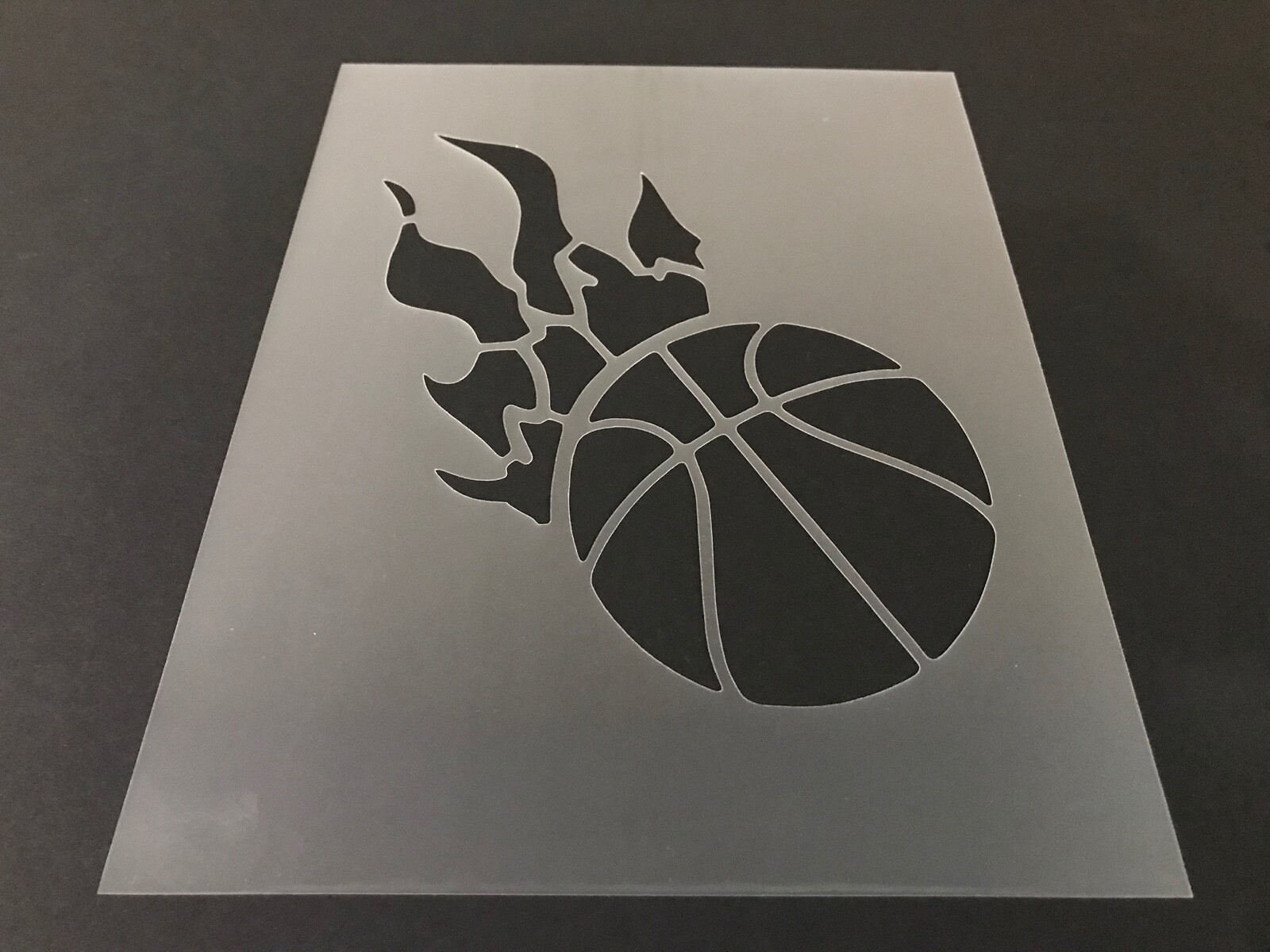 Basketball #6 Stencil 10mm or 7mm Thick, NBA, Hoop, Court, Jordan, Airbrushing