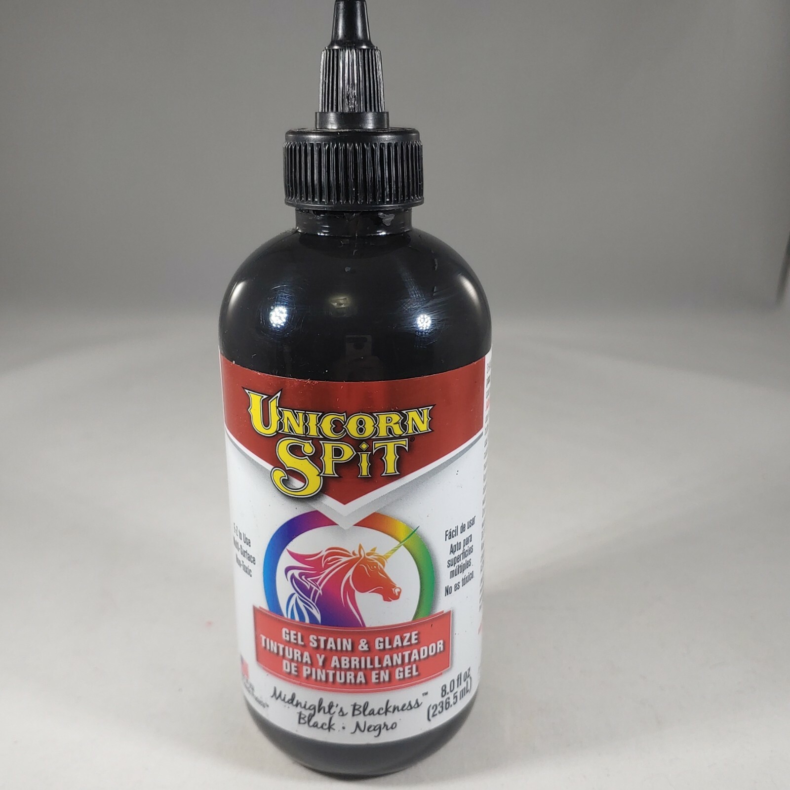 Unicorn Spit Gel Stain & Glaze 8 oz Midnights Blackness Black Paint USA Made