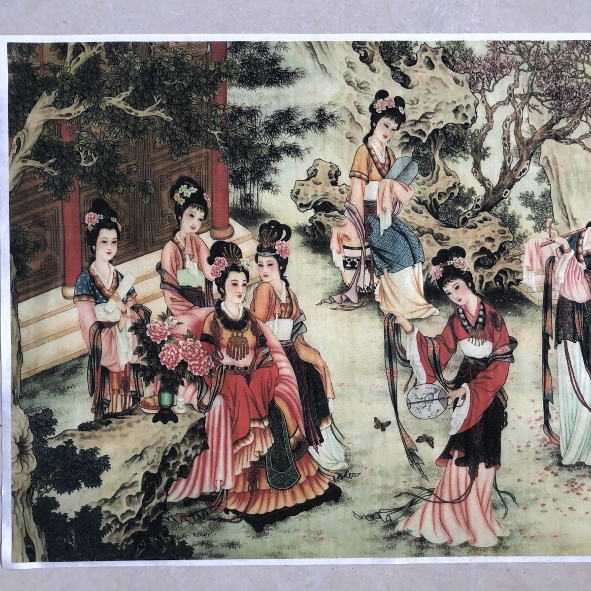 Chinese Beauty Painting Xuan Paper Scroll Unframed Wall Art Print Home Decor