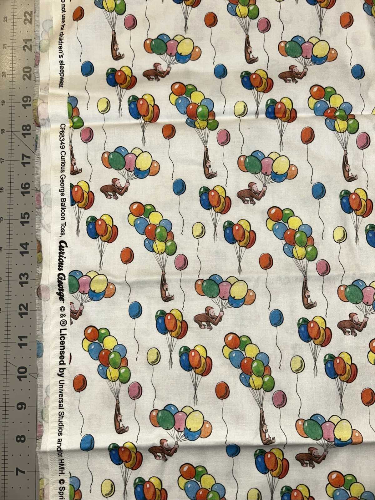 Curious George FQ 18″x22″ BALLOON TOSS 2020 Springs Creative Fabric