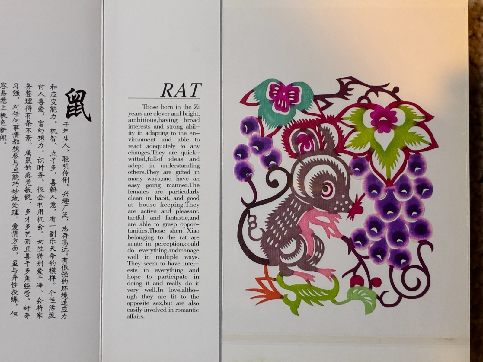 Chinese Paper Cut Art, Book with 12 Birth Animals – Multi-colored