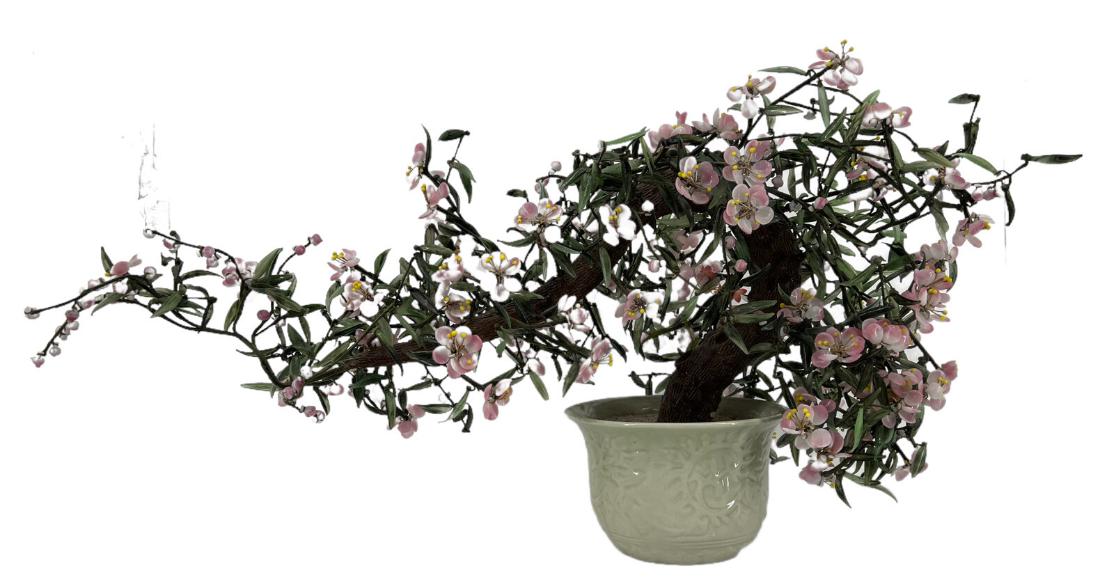 Huge 30” Chinese JADE GLASS SWEEPING SAKURA CHERRY BONSAI Tree