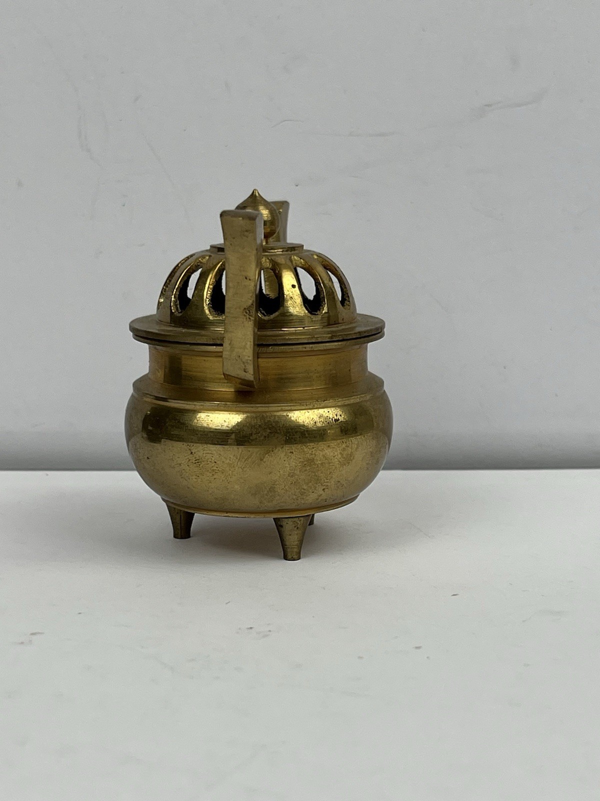 Mini Brass Asian Incense Burner / Censer – Tripod Base 2.5”