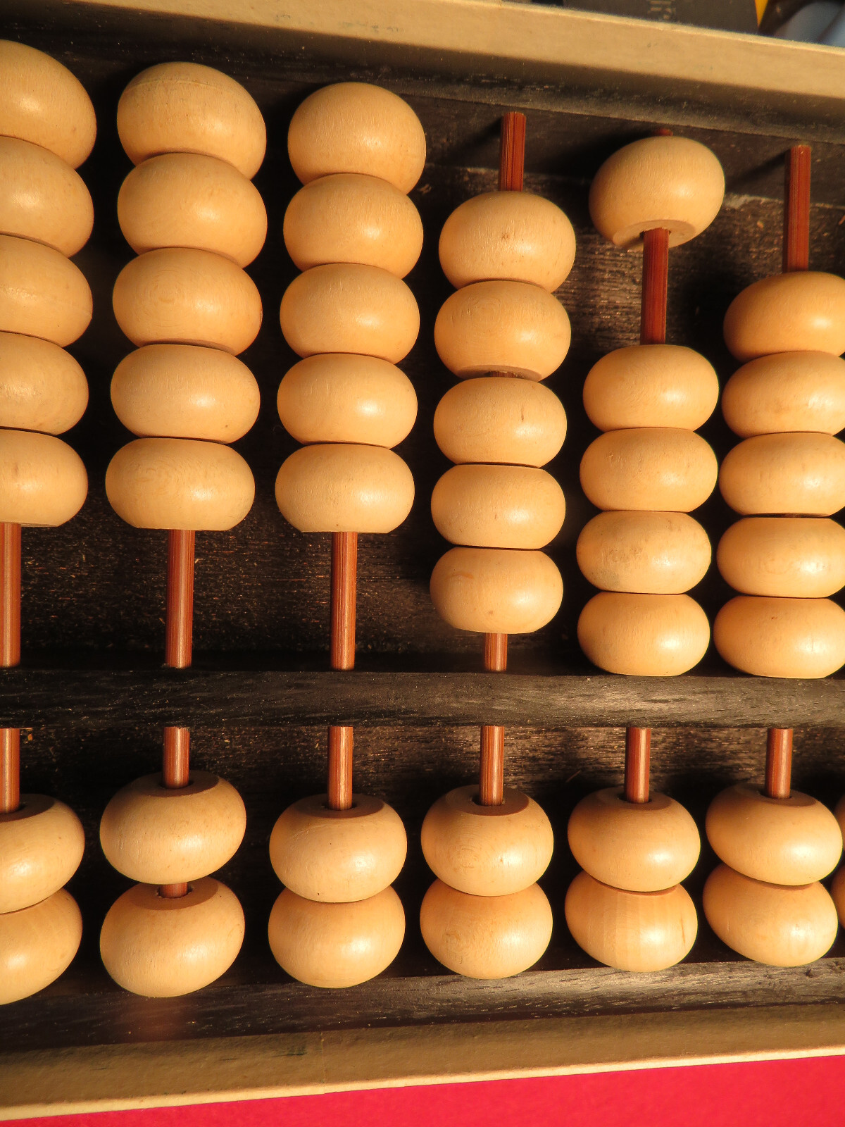 1957 Mr.Y.Fujimoto Japan Abacus 13 Rods 91 Beads, O/B w/booklet Takashimaya