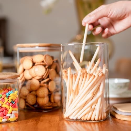 Glass Food Storage Jars 37 oz Set of,Glass Storage Containers Clear 6 50 ounces