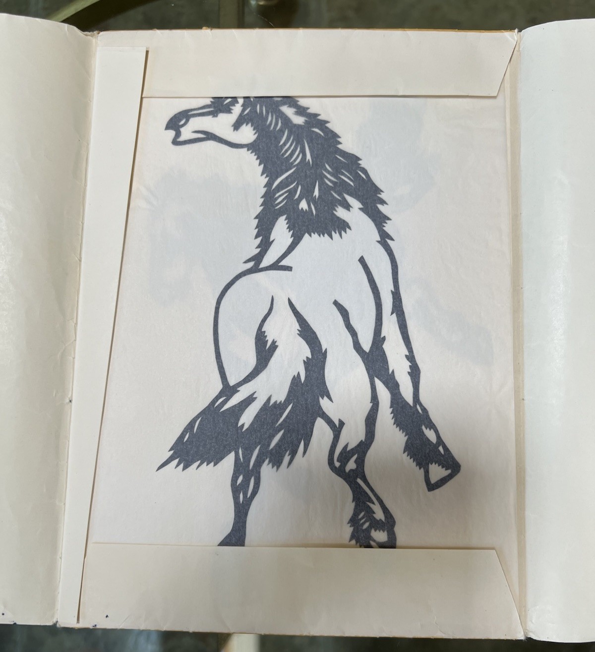Set Of 2 Chinese Paper Cuts Horse And Panda Cutouts