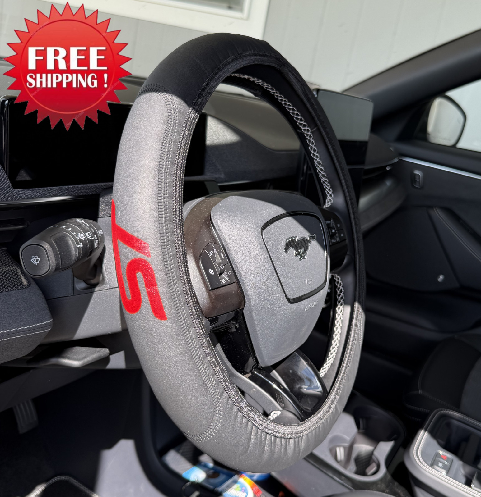 Universal Fit for Car/Truck/SUV (14-15 inch), Non-Slip Grip & Comfort Stitching