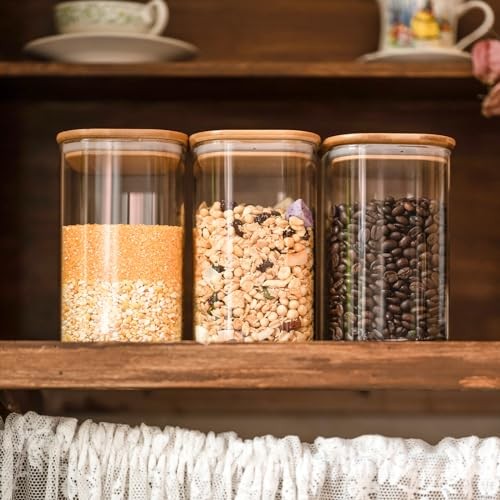 Glass Food Storage Jars 37 oz Set of,Glass Storage Containers Clear 6 50 ounces