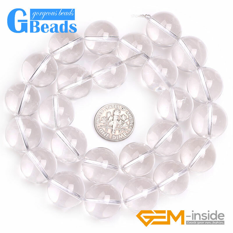 White Rock Crystal Clear Quartz Gemstone Round Beads Free Shipping 15″ 4mm-20mm