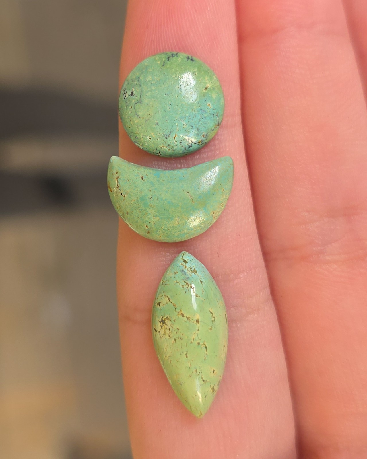 Natural Turquoise from Kazakhstan set of cabochons No stabilization for jewelry