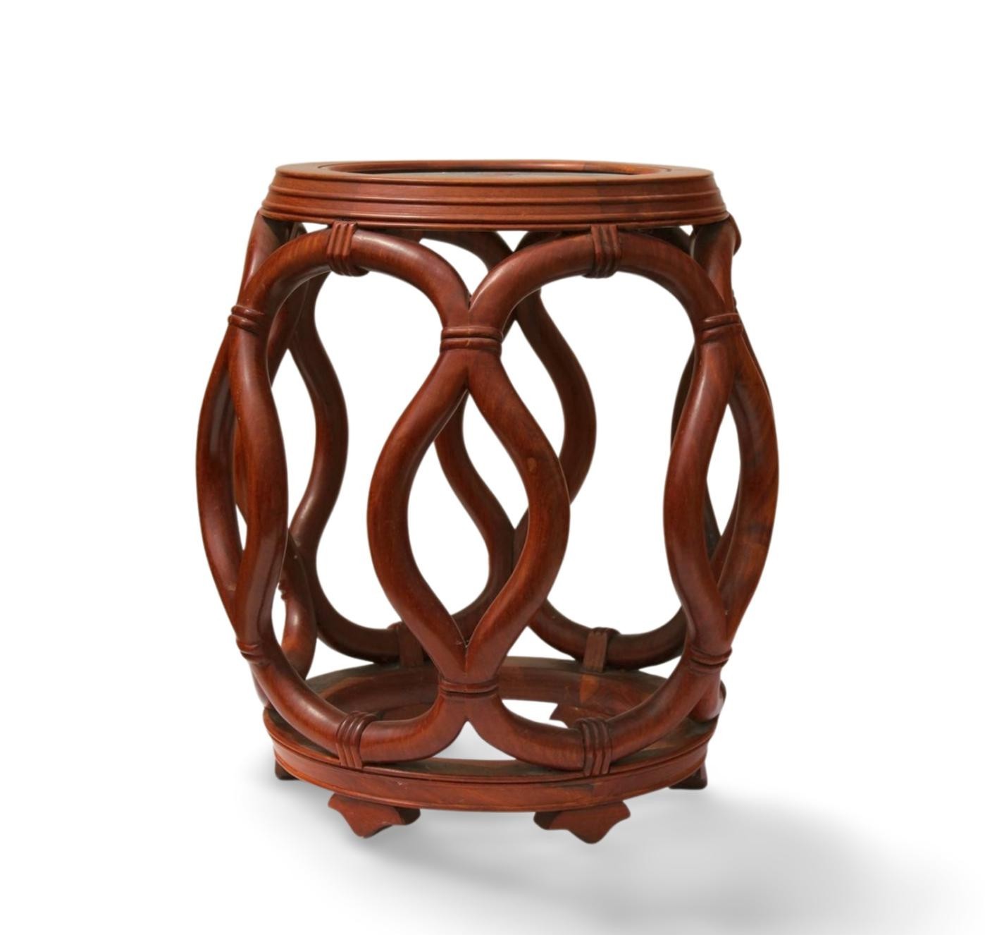 A Hardwood Stool with Porcelain Top