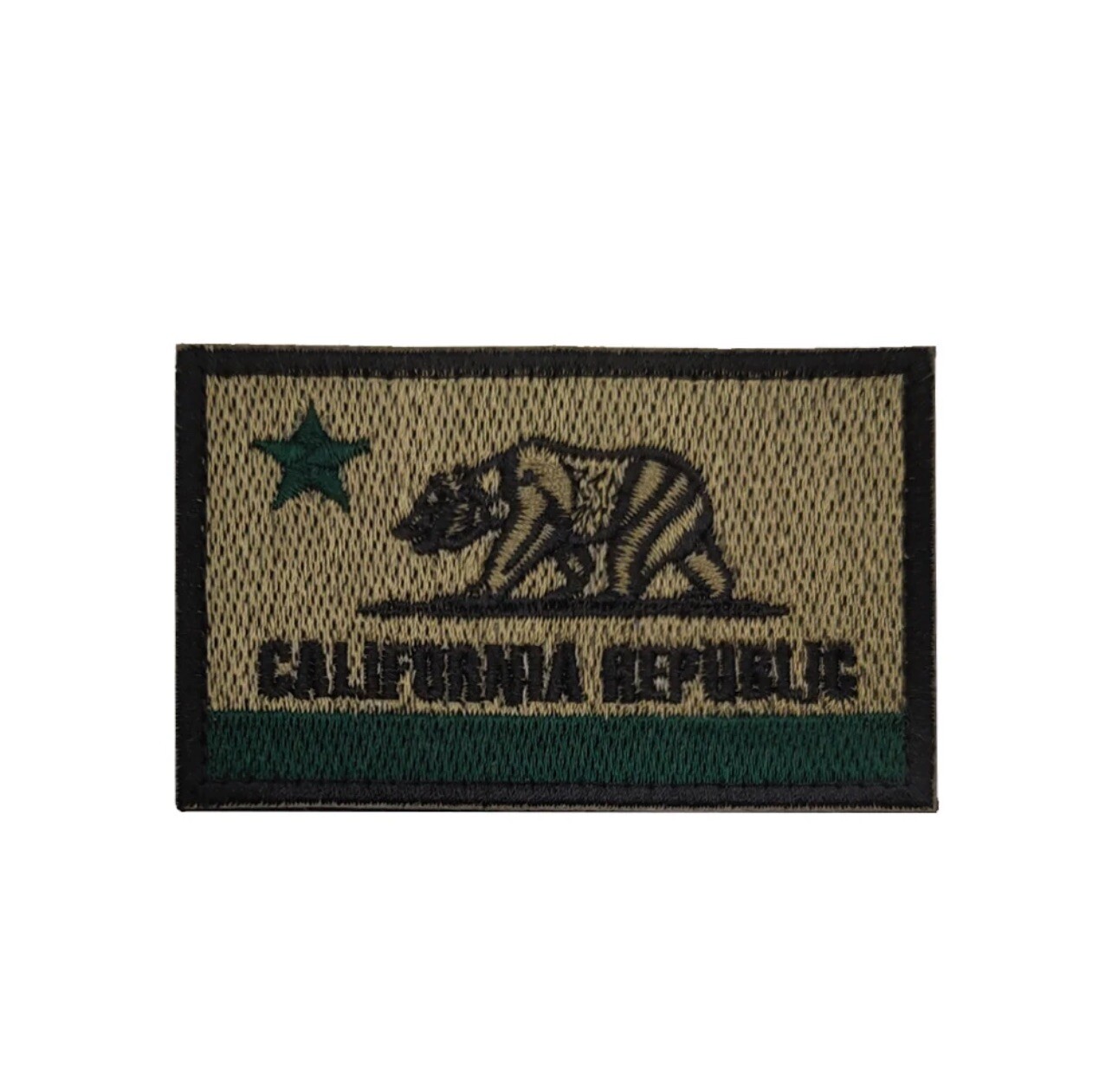 New Green California Republic Flag Sew On Patch 3.15″ X 2″ CA Free Shipping!