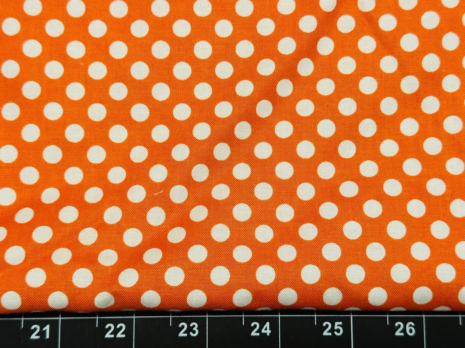 Tina SCRAP 9″x21″ Orange Halloween Circle Riley Blake Polka dots Cotton Fabric