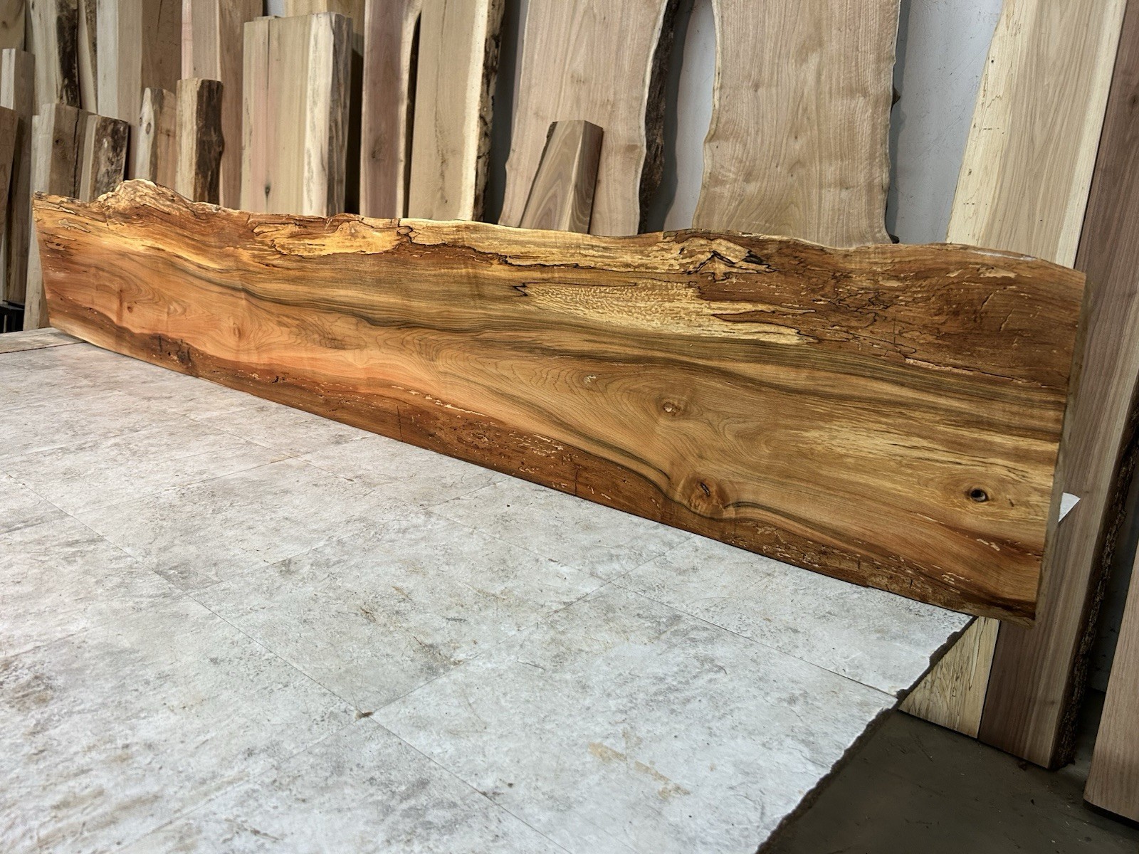 Rustic Spalted Maple Mantle/Fireplace Mantel Beam/Stunning/Live Edge Mantel