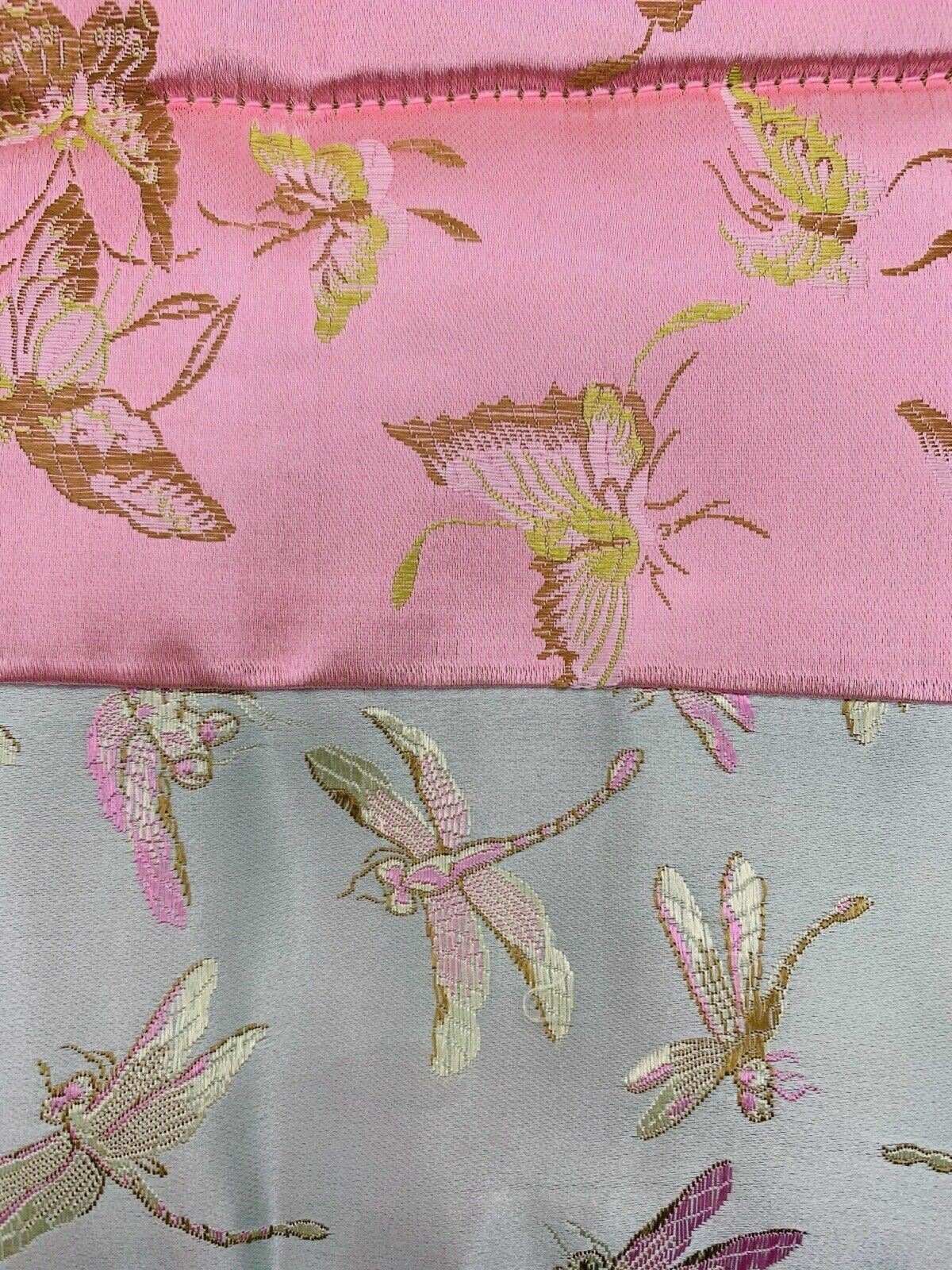 VTG Chinese Embroidered Silk Stitched Wall Tapestry Panel Dragonfly Butterfly