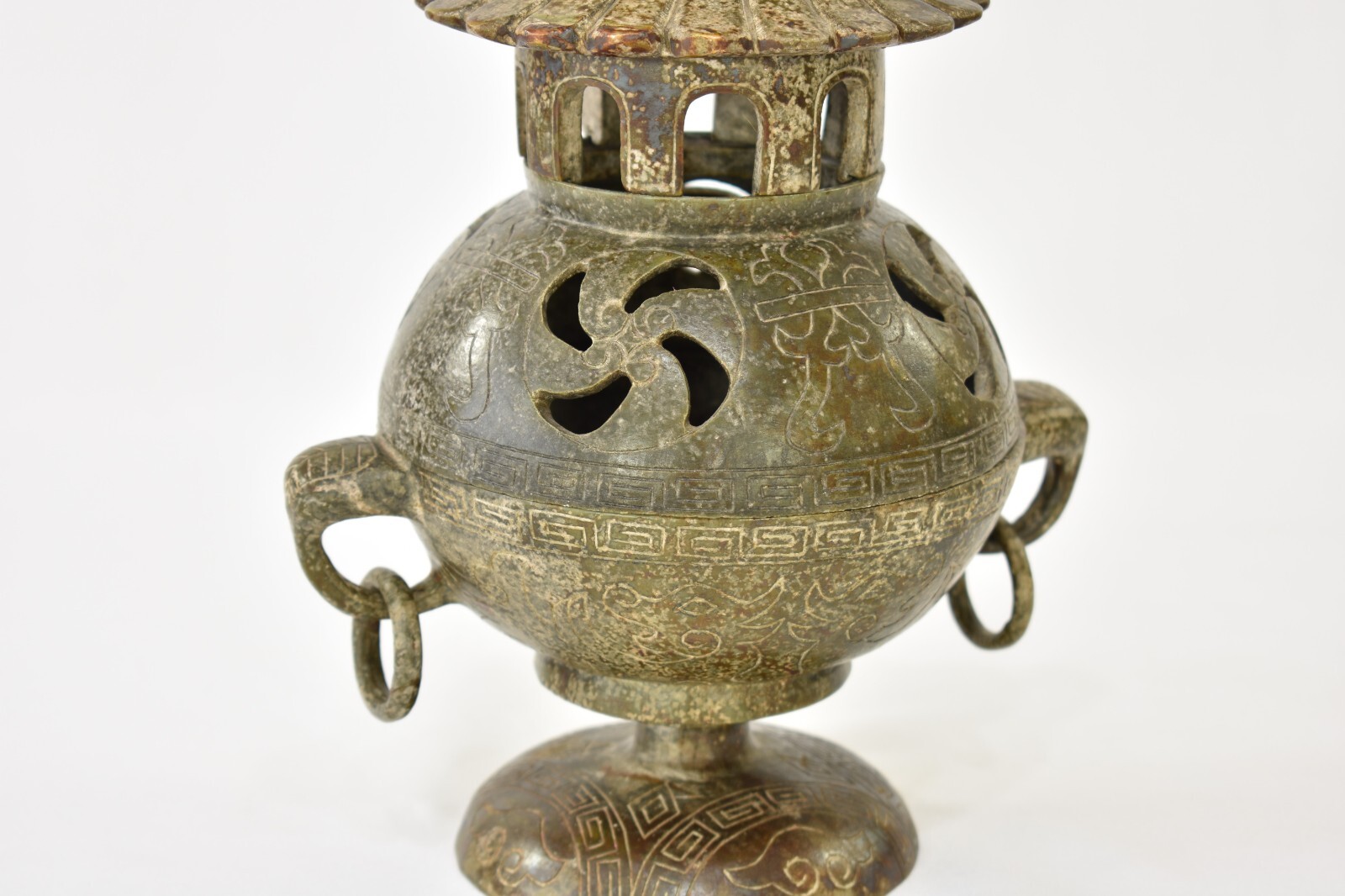 Asian Chinese Jade / Stone Carved Incense Burner
