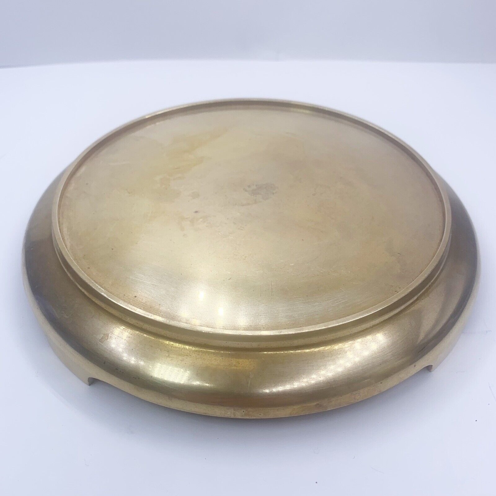 Vintage Display Stand Brass Base Pedestal Vase Pot Ginger Pot Round Footed 6.75”