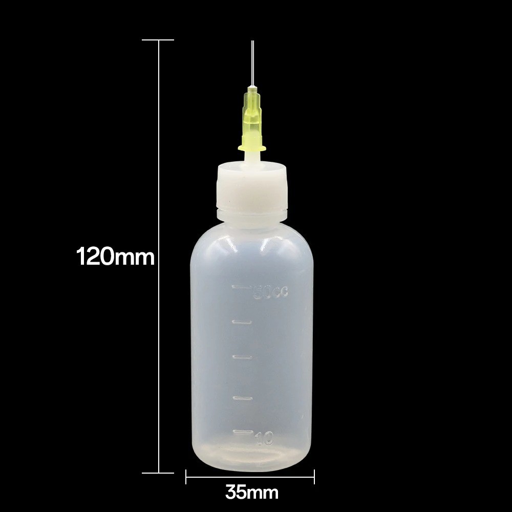 50ml Transparent Glue Bottle with Needle Tip Squeeze Applicator for DIY Crafts