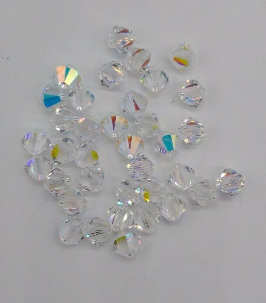 12pc Swarovski Crystal Clear AB Bicone 5301 Beads; 6mm, 7mm, 8mm, 10mm