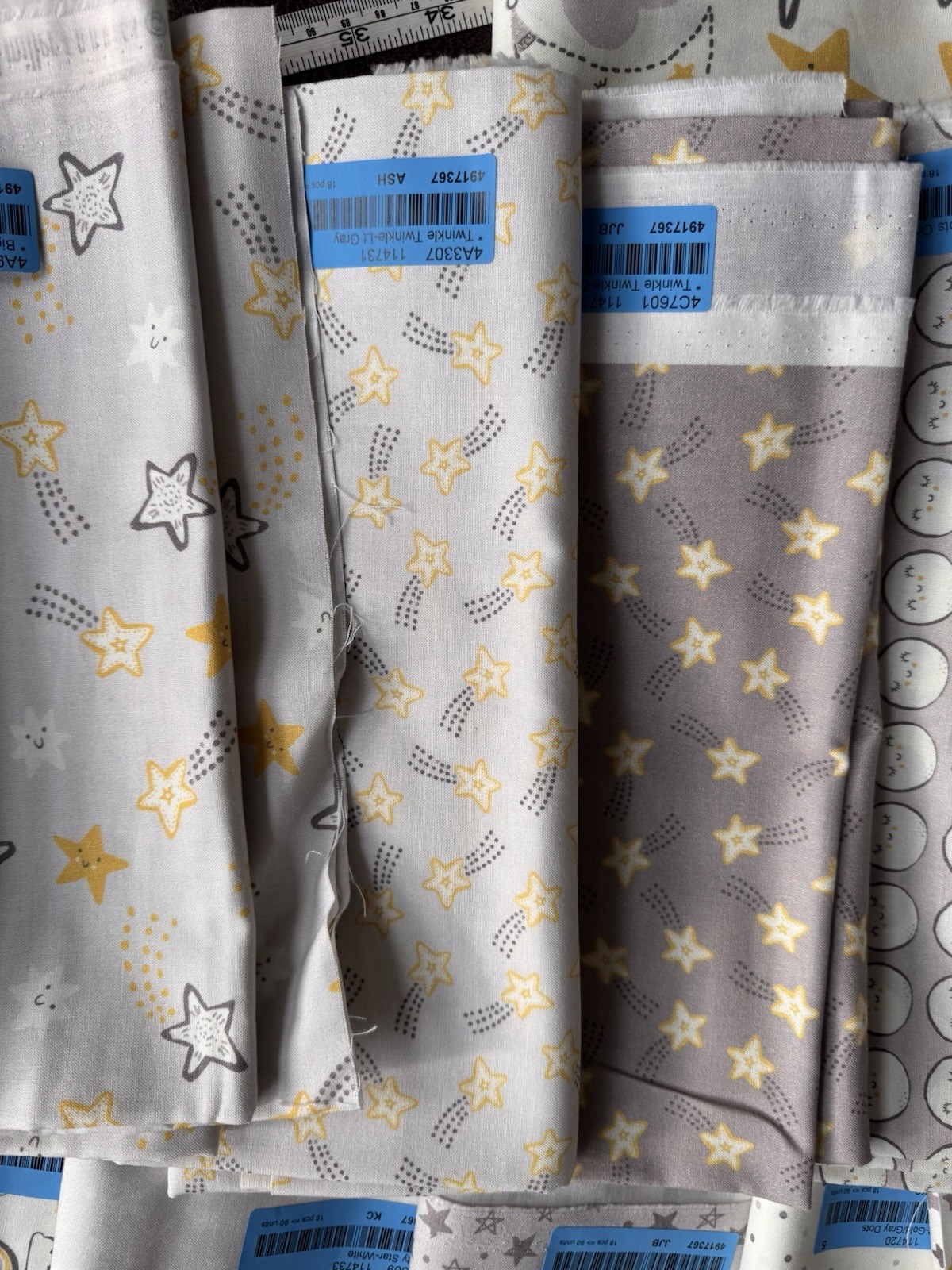Michael Miller Fabric To the Moon and Back 14 1.25 Yard Cuts! Baby Quilt Craft