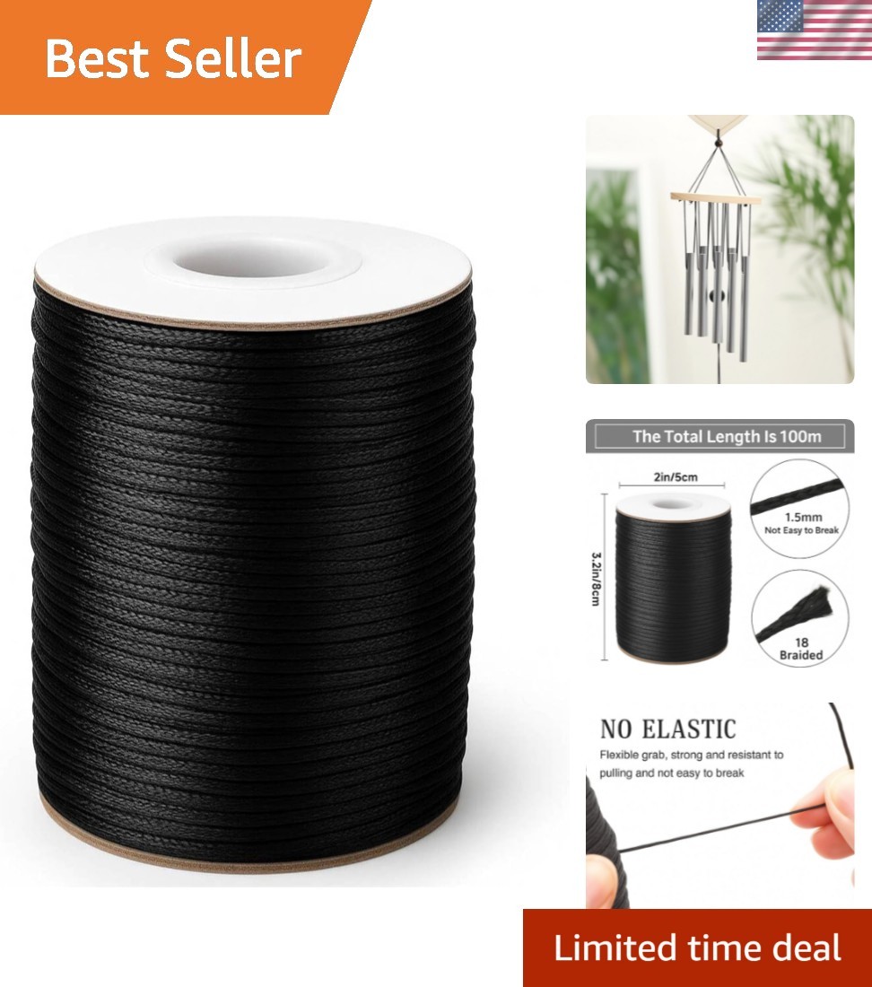 1.5MM Black Nylon String – 110Yards Wind Chime String Weather Resistant Nylon…