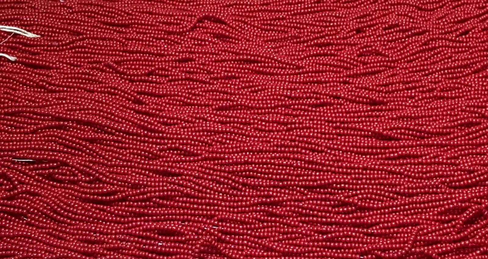 RARE Antique/Vintage Seed Beads-13/0-14/0 Rich Cherry Red Opaque-20-22 gram hank