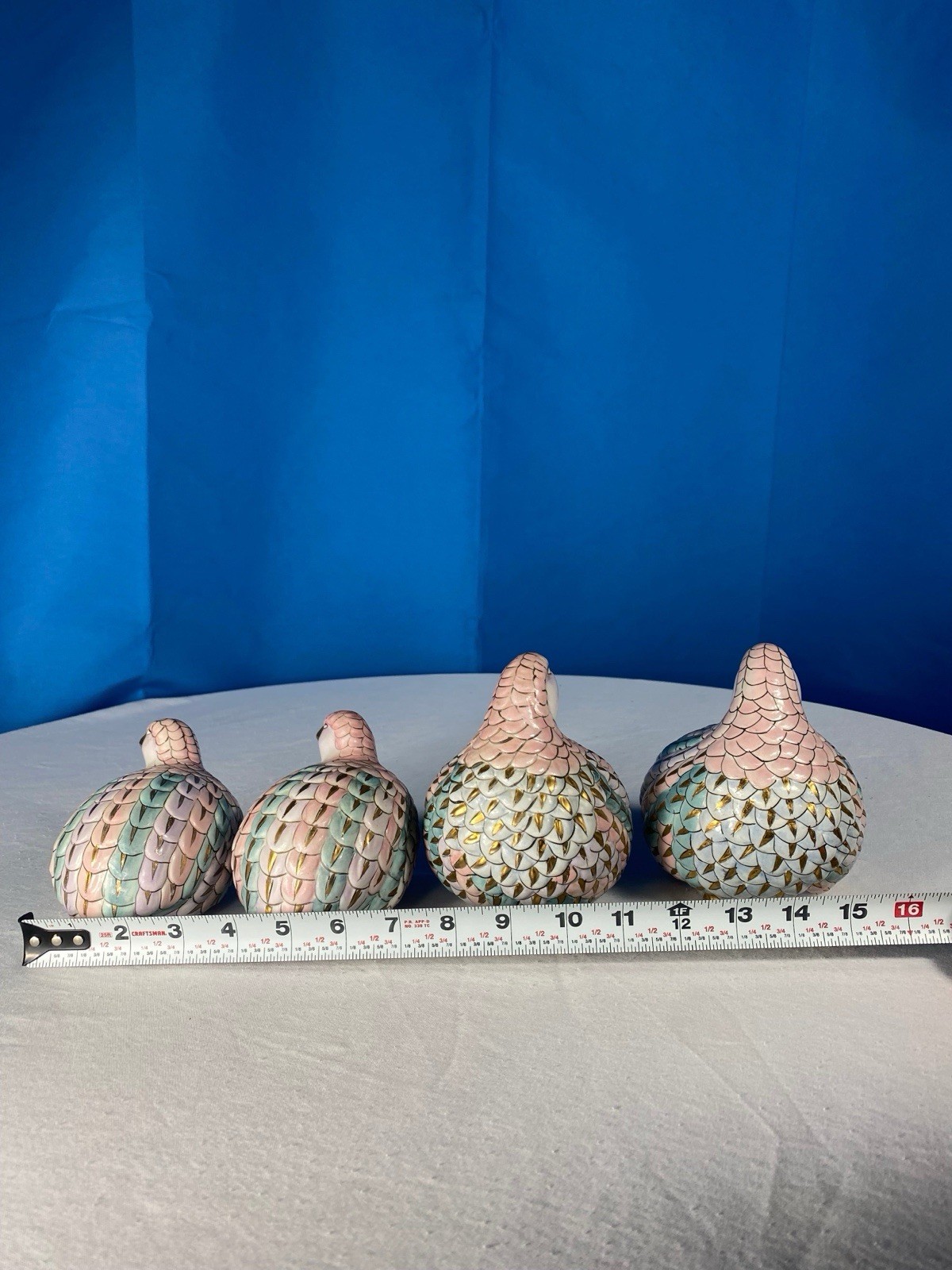 Collection Of Vintage H.F.P Macau Ceramic Love Birds Doves Chinese Porcelain