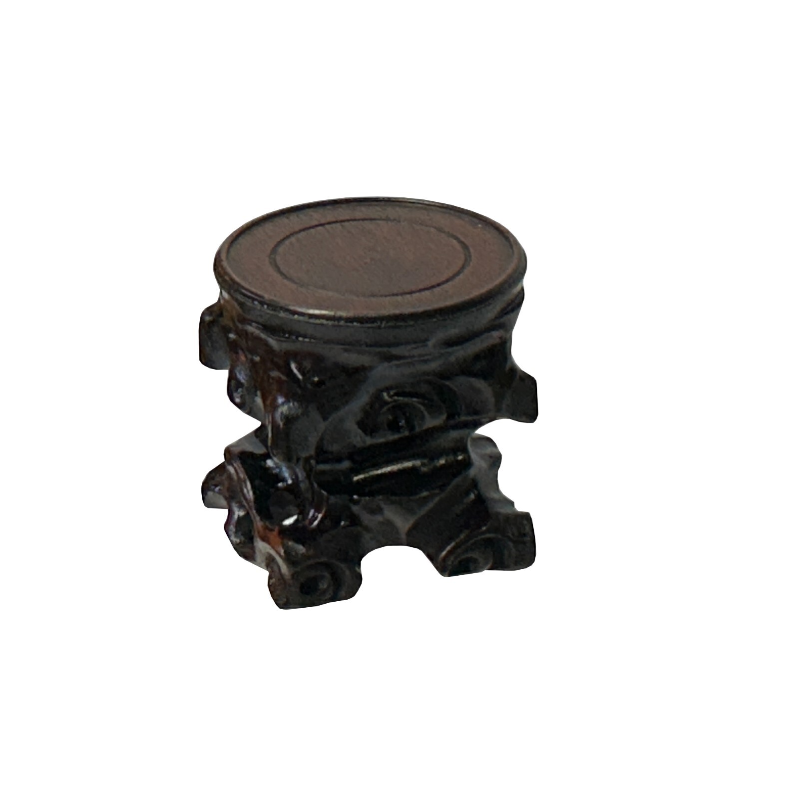 2.75″ Dark Brown Wood Carving Square Round Table Top Stand Riser ws4008