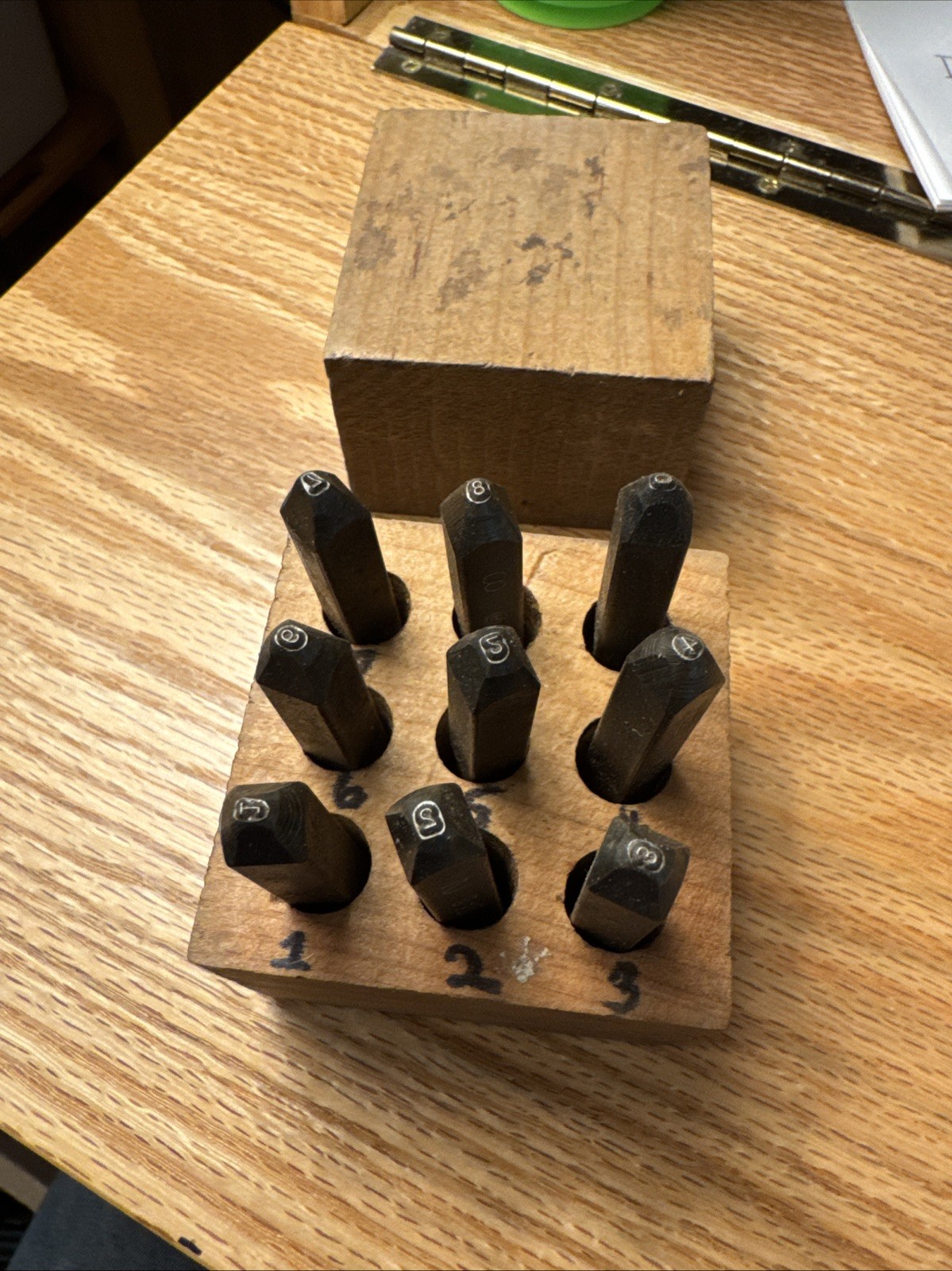 9 Pcs – Matthews 1/16″ Number Metal Punch Set. Numbers 0-9 (#5 IS MISSING)