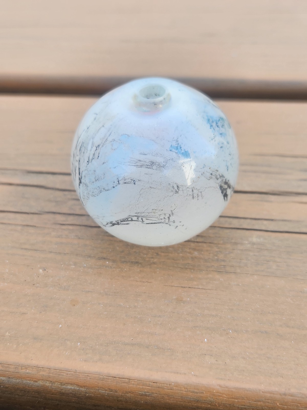 Vintage Chinese Reverse-painted Glass Globe Large Bead Art Object Sphere