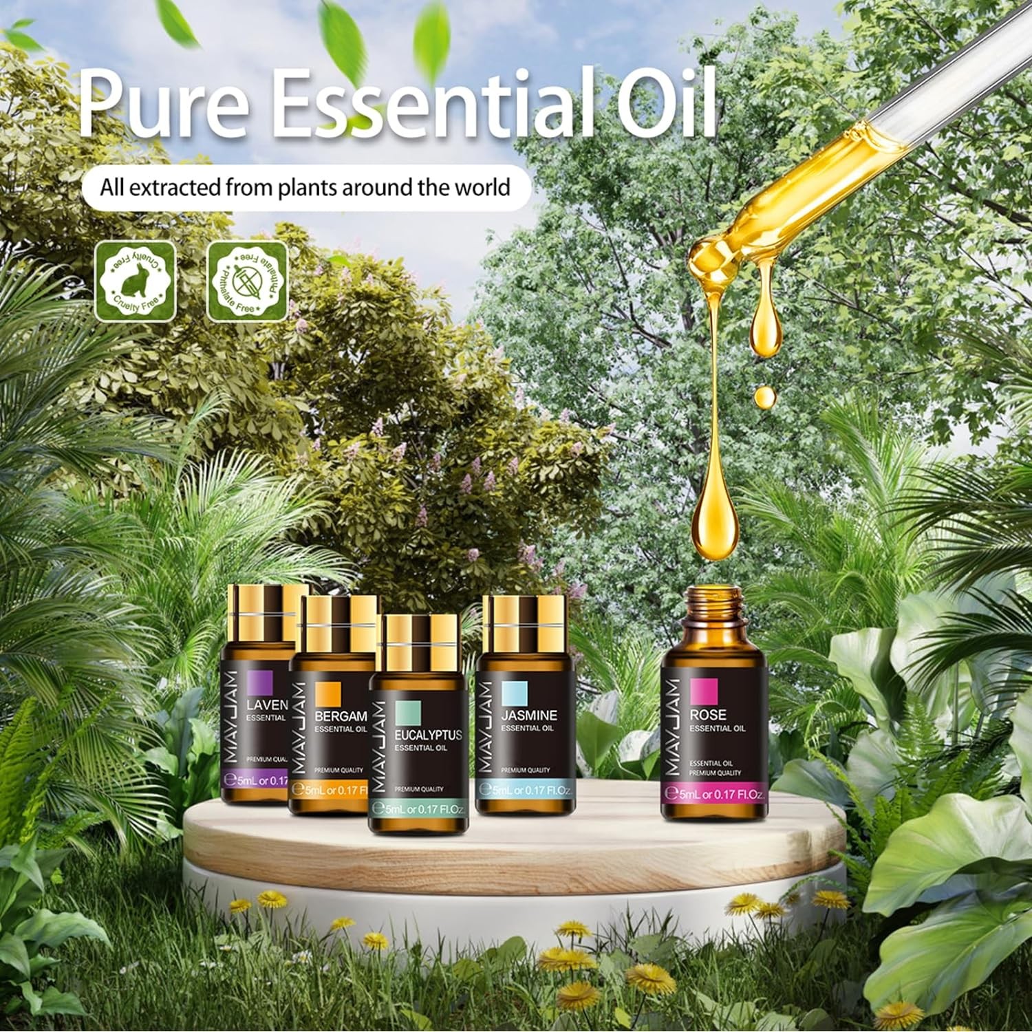 MAYJAM 35x5ML Essential Oil Gift Set, Pure Oils for Diffusers…