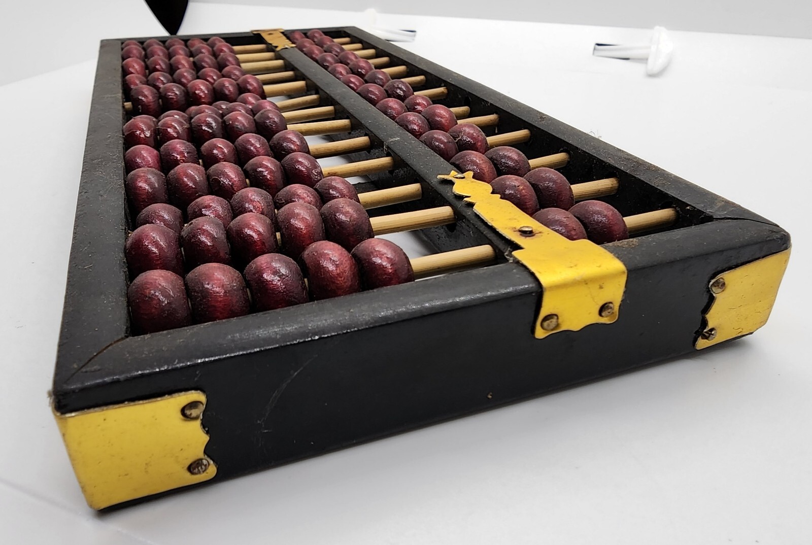 1950s 1960s Vintage brass wood 9.5″ ABACUS Adding Machine FLYING EAGLE China