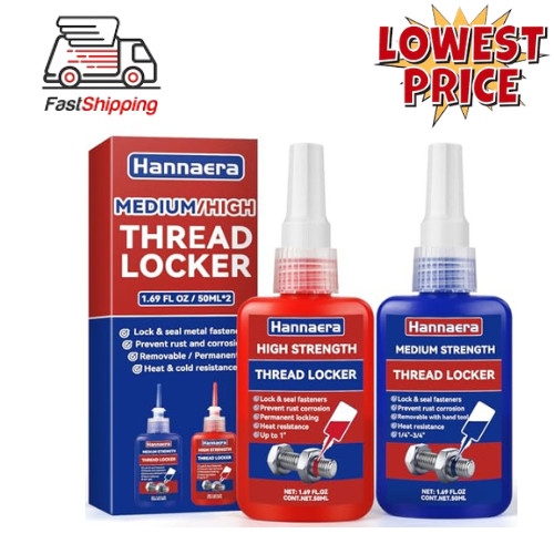 Thread Lock Blue and Red, Threadlocker Medium and High Strength, Thread Locker