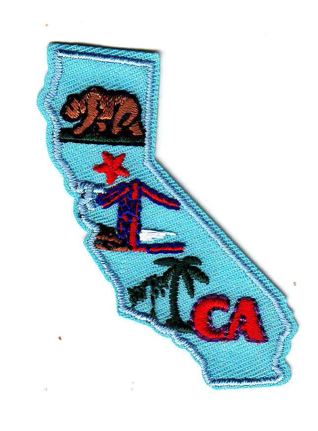 CALIFORNIA STATE SHAPE Iron On Patch Southwest