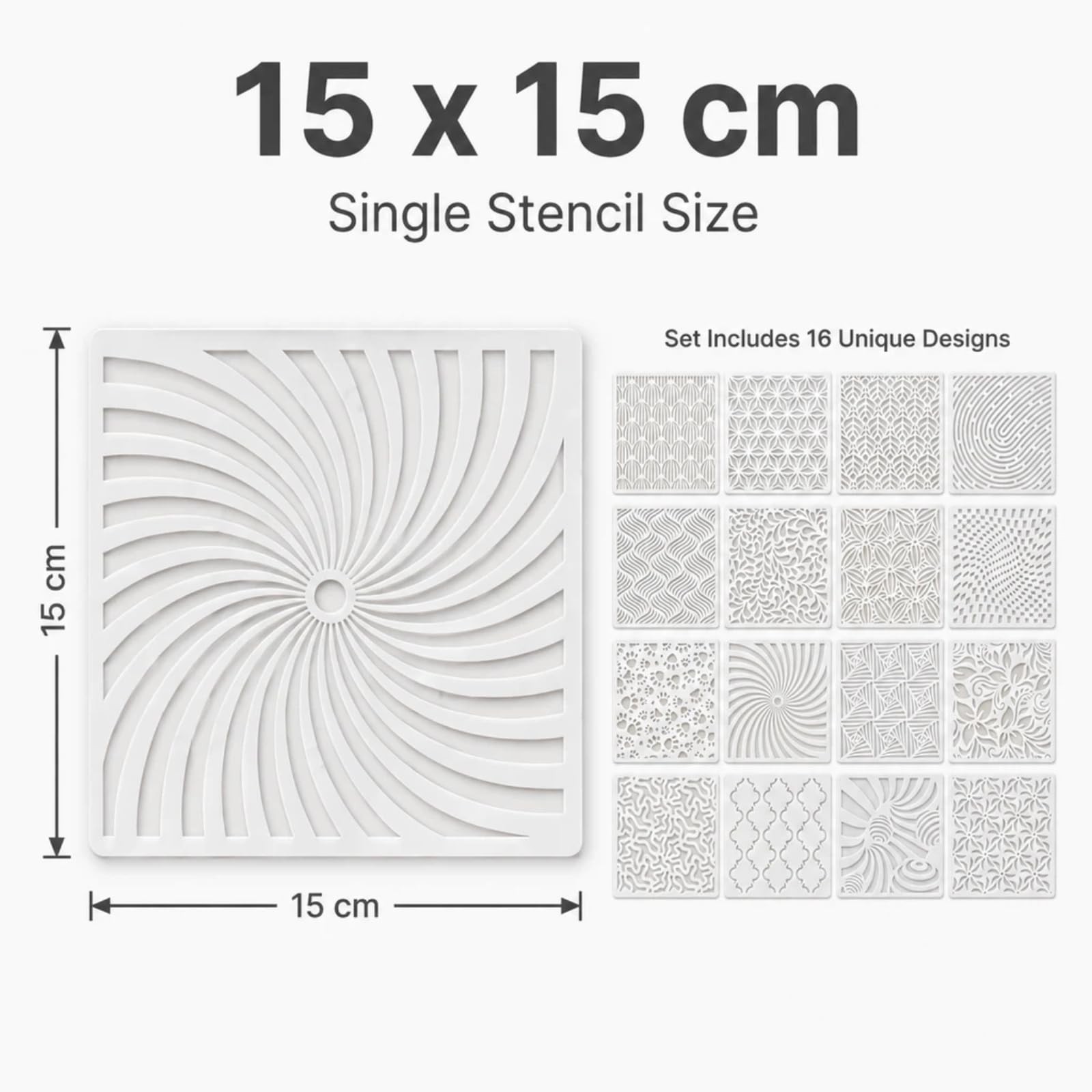 16 Pcs Geometric Stencils Reusable Abstract Layering Templates for Painting