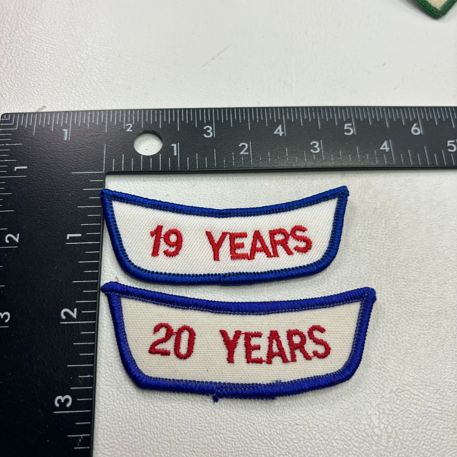 2 Patches 19 YEARS AND 20 YEARS Service Tab Patch Bundle Lot 02Z6