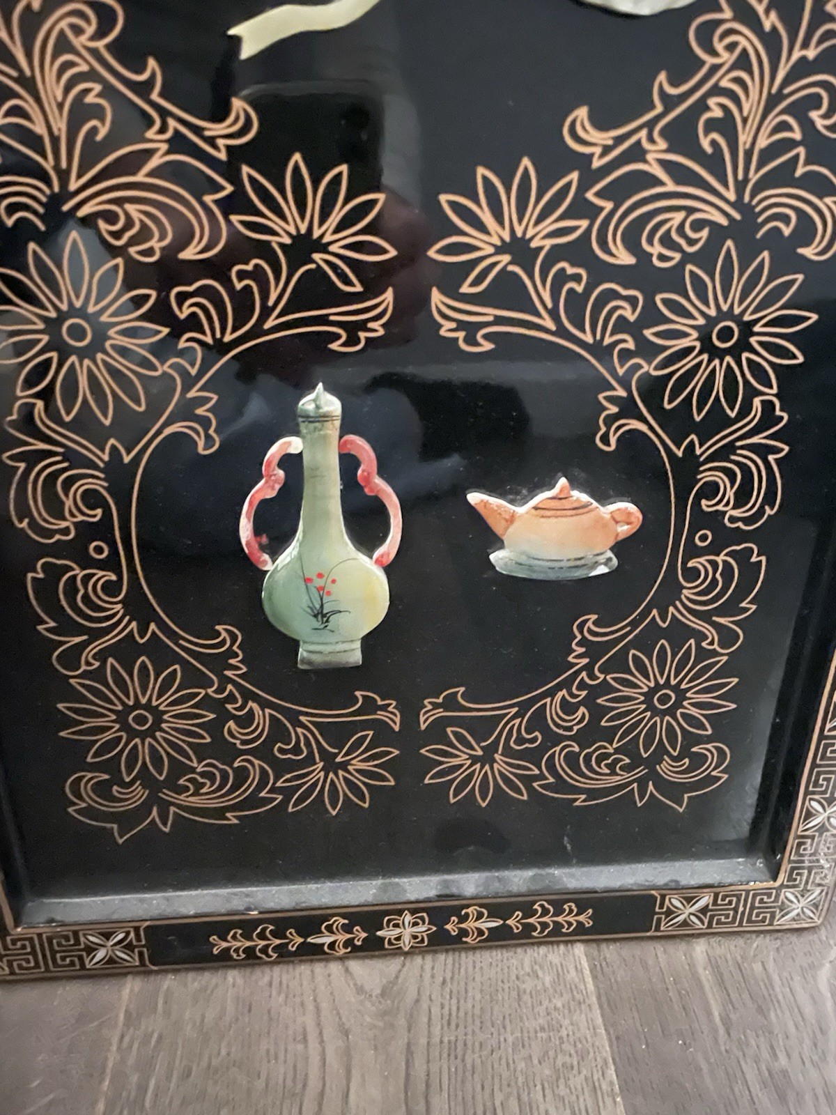 2 Vintage Asian Mother Of Pearl Decorative Wall Panels 12×36 Handmade