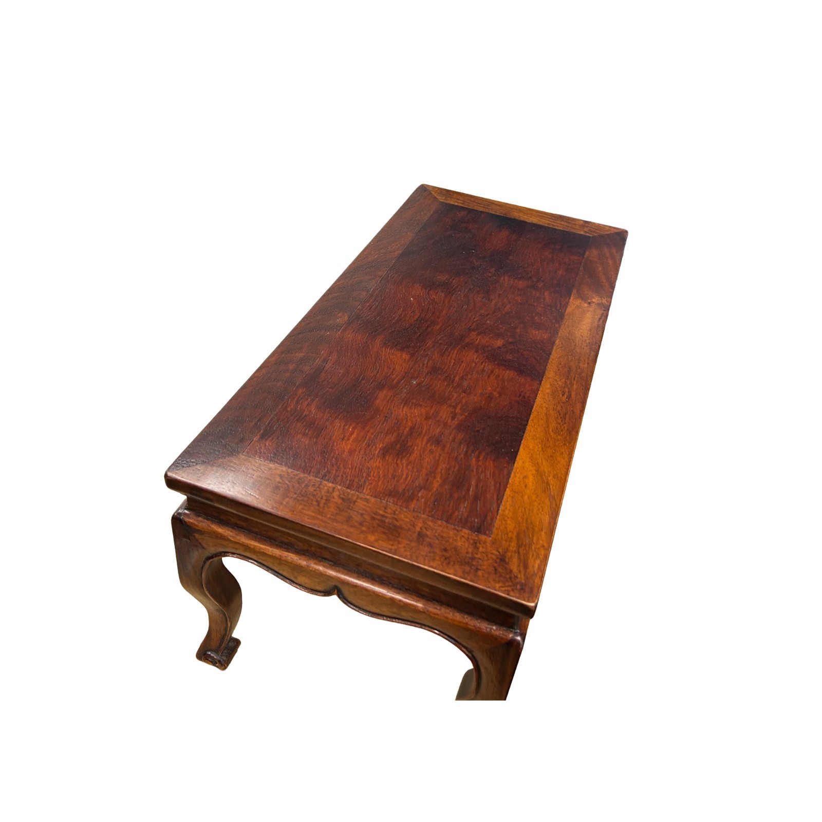 15″ Brown Wood Rectangular Cabriole Style Claw Legs Display Stand Riser GB276