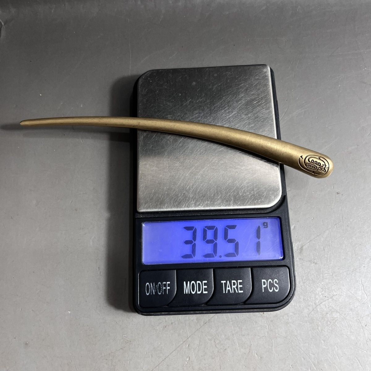 Handmade Vintage Brass Hair Pin Chinese Ziwei Talisman Hair Stick 14.6cm