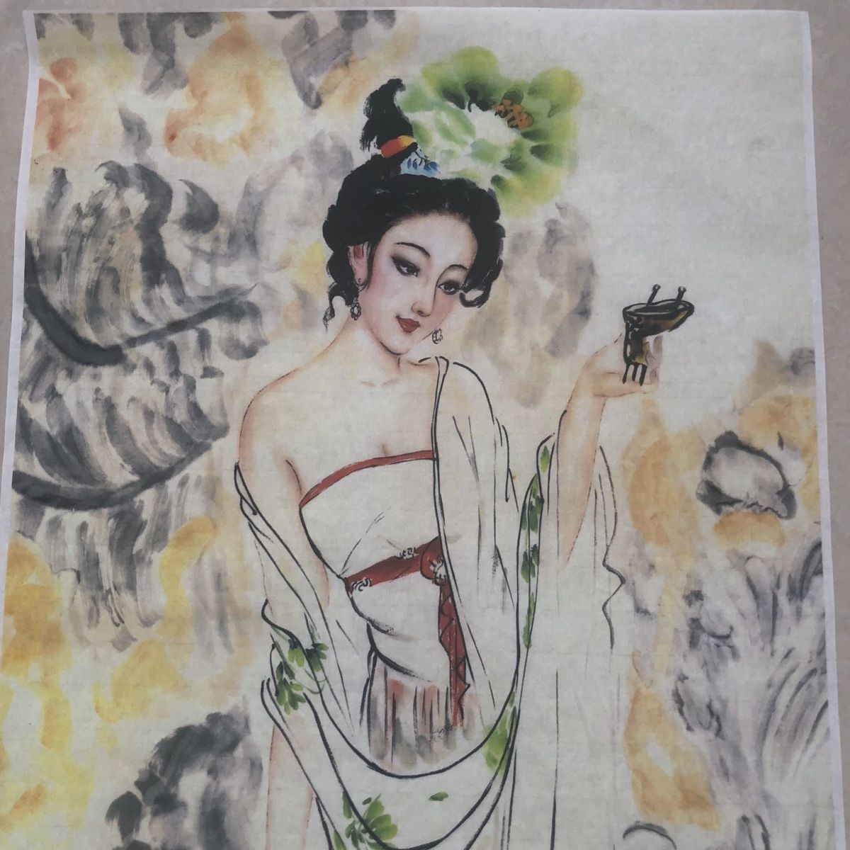 Yang Guifei Painting Chinese Style Scroll Unframed Wall Art Print Home Decor
