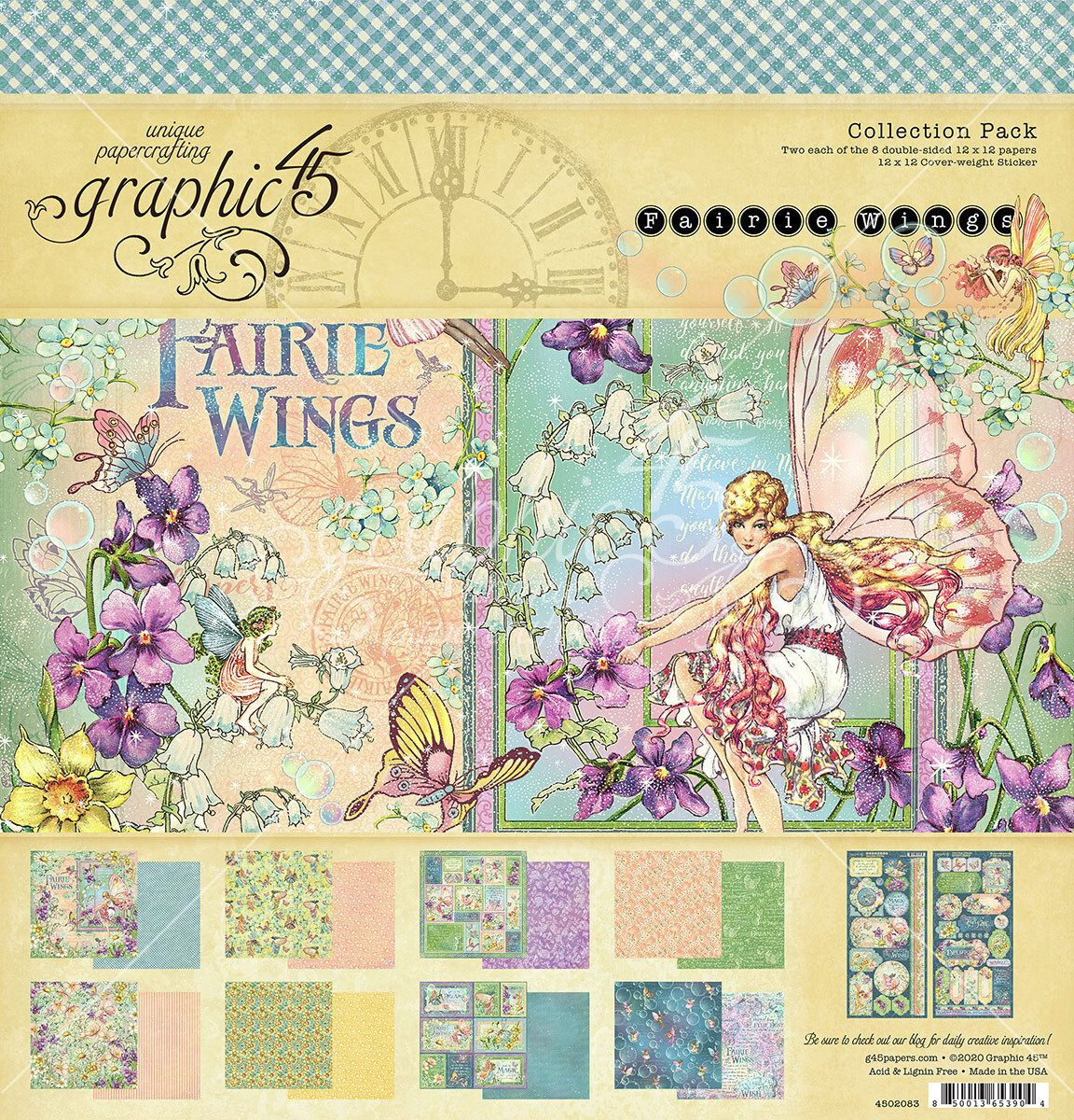 GRAPHIC 45 FAIRIE WINGS BUNDLE ~ 12X12 8X8 PAPER PADS and STICKERS *SHIPS FREE*
