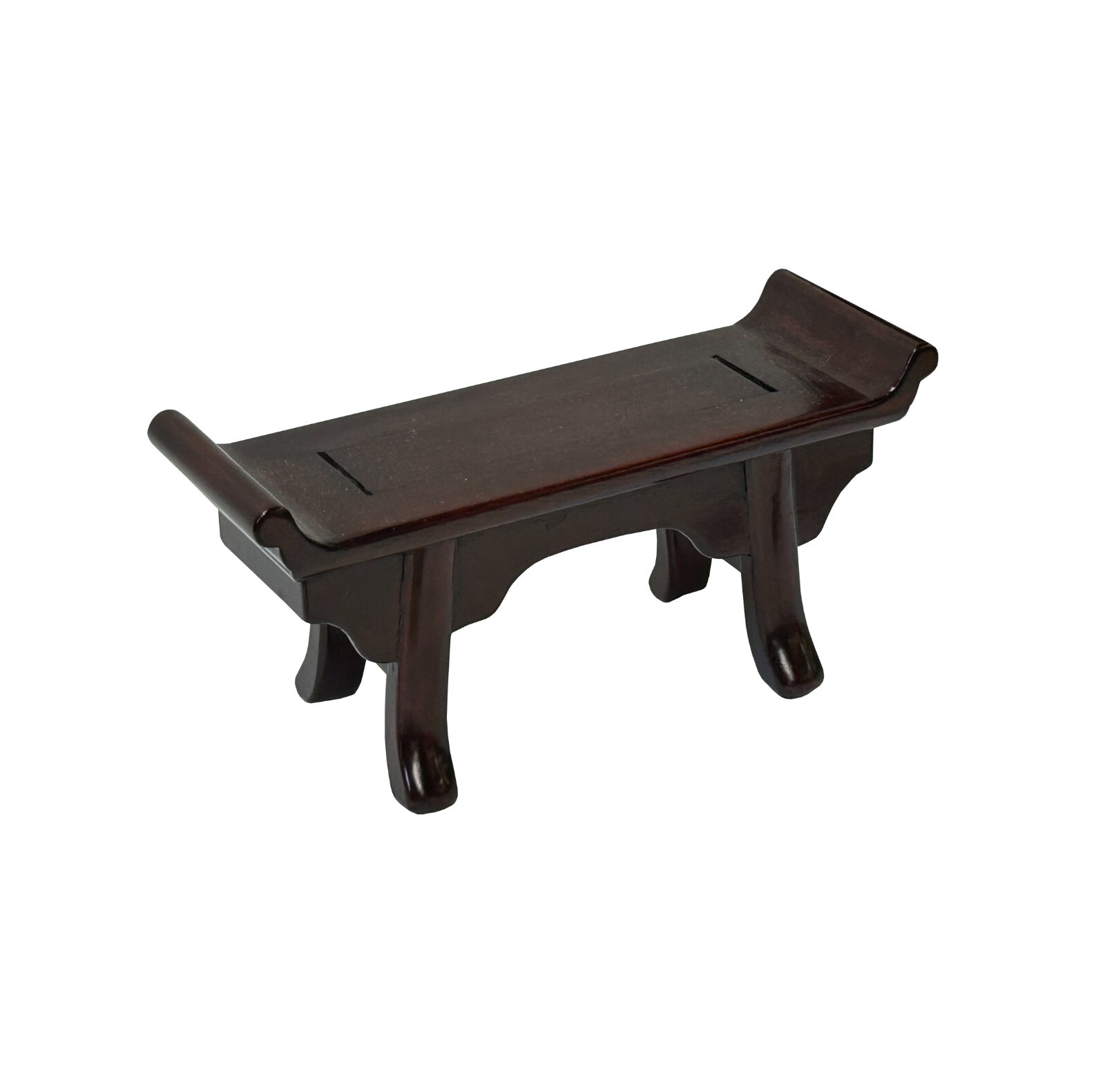 8″ Chinese Brown Altar Point Edge Shape Accent Wood Display Stand st1024