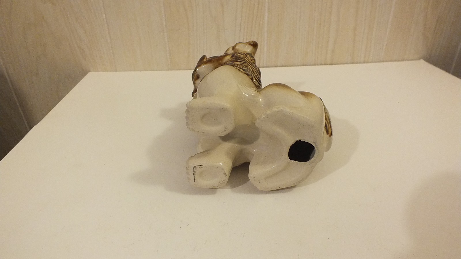 Statue Foo Dog 7 inches tall – Beautiful – Brown & Natural Glaze Ceramic ~ Cute